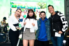 Jhony Sasaki e Yudi Tamashiro apresentam o Festival Brasil 2022/Brazilian Day Tokyo. Foto:©Alex Santos/Record TV Japan